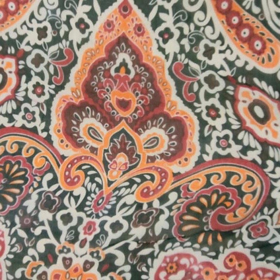 Classic Henna Art Print On Silk Chiffon-SCPS241