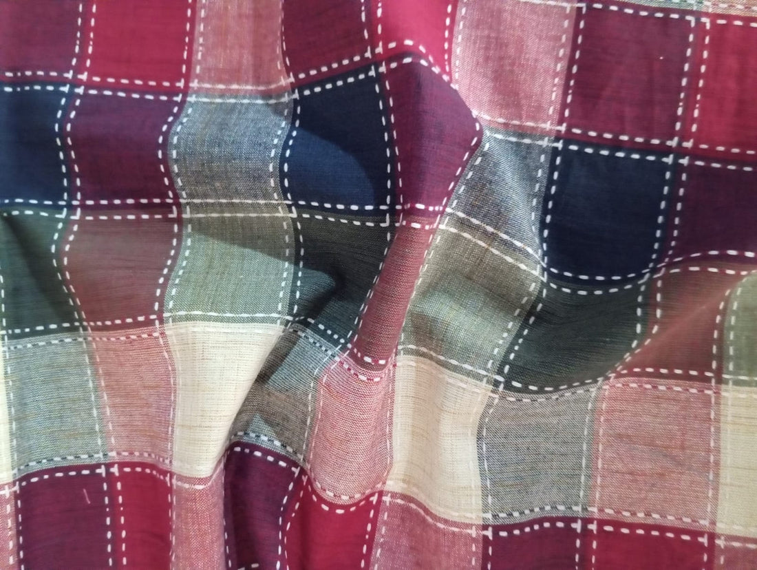 Multicolor check on cotton fabric OSCP46