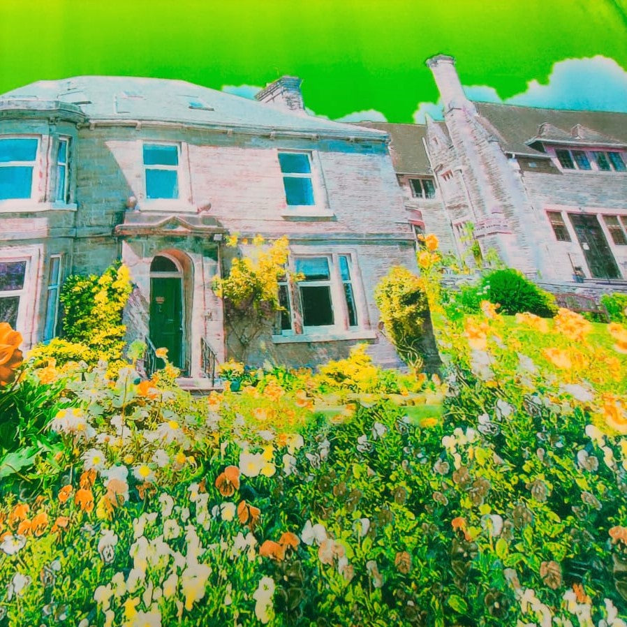 Green Sky House Print On Korean Satin KSPS54
