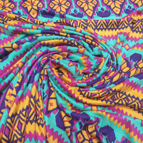 Abstract Border Modal Knitted Print MKPS03