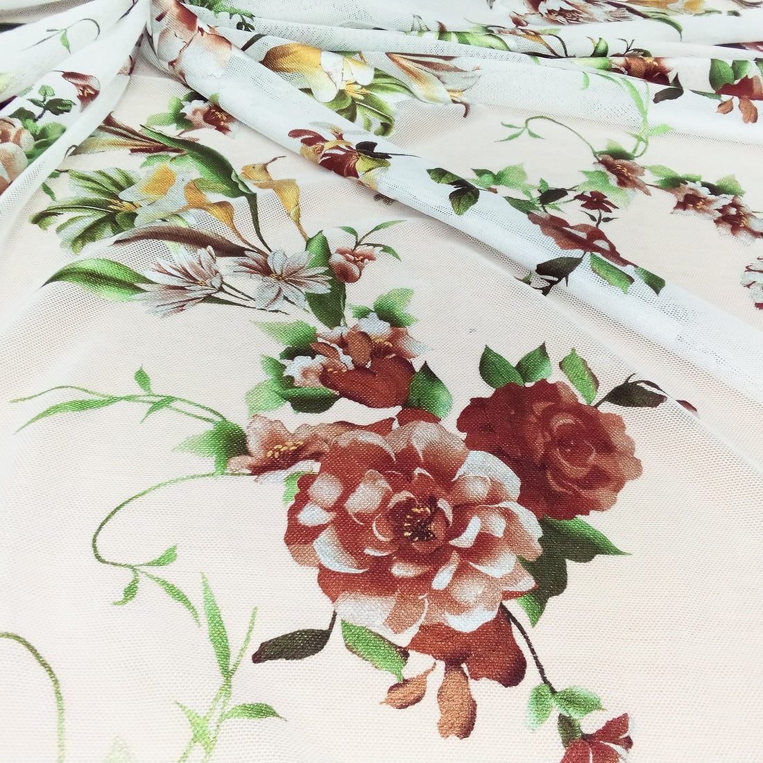 Floral Beauty Print On 3D Net 3DPS07
