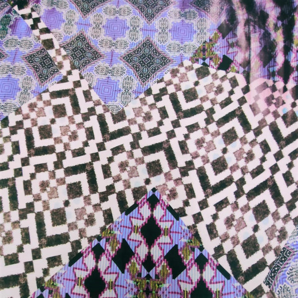 Abstract Pink Marble Print On Korean Satin KSPS09