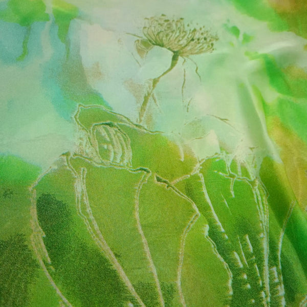 Algie Plants Print On Habutai Satin-HSPS17