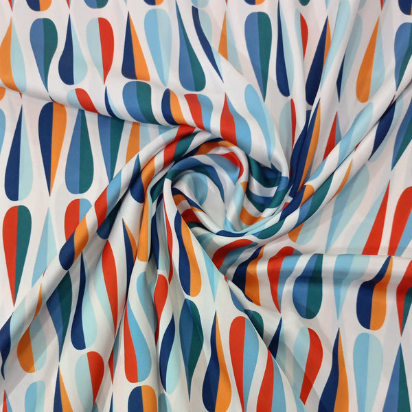 Rainbow Drops Print On Korean Satin KSPL25