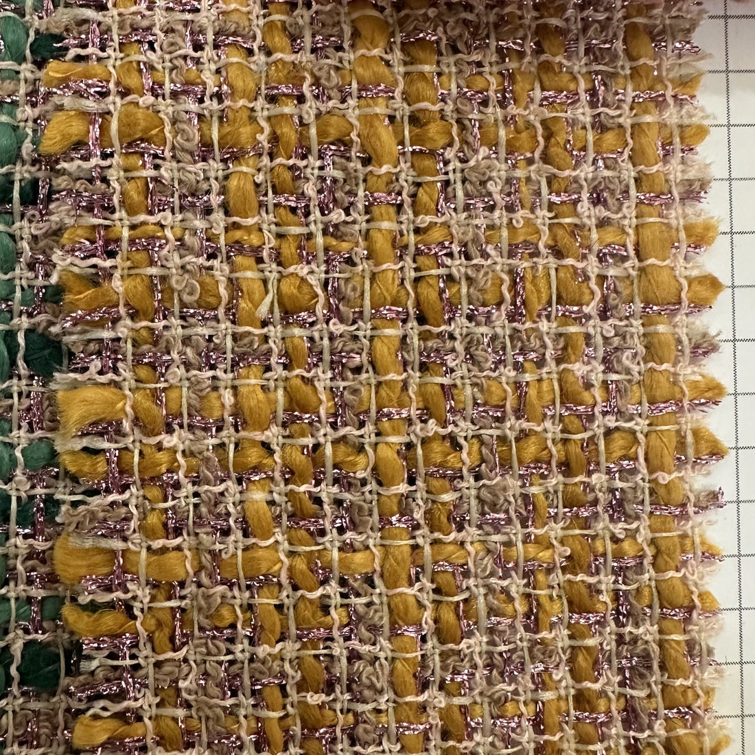 Champagne Yellow Boucle Tweed