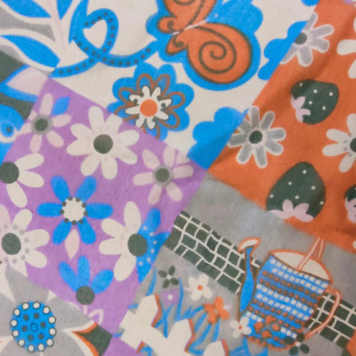 Backyard (Red) Print On Silk Chiffon-SCPS225