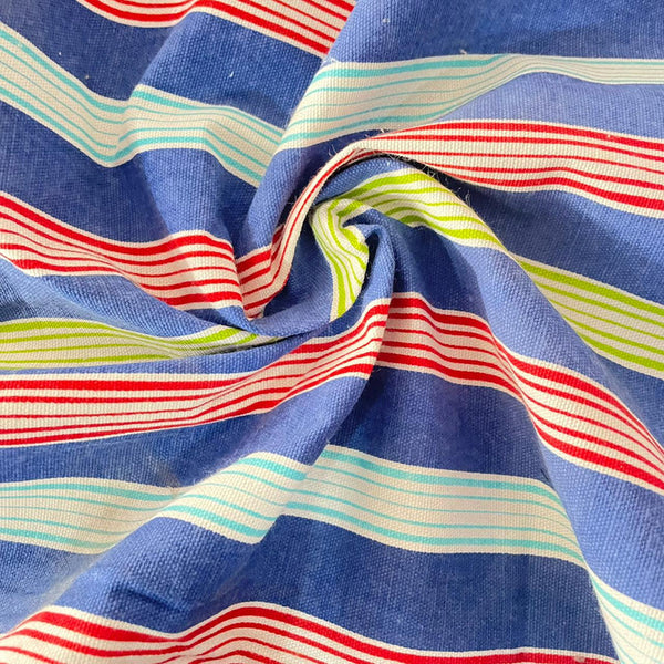 Cotton Canvas Stripe Print Fabric OSCP188