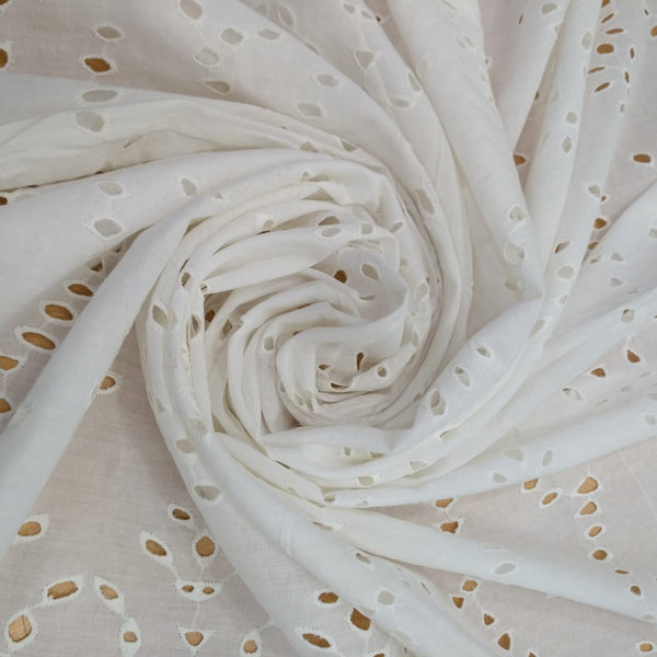 White Cotton Schiffli Embroidery#32