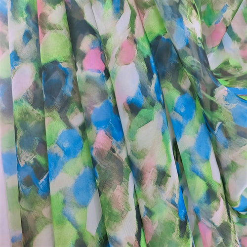 Brush Print On Flat Chiffon FCPS02