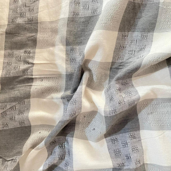 Cotton Grey and White Check Fabric OSCP95