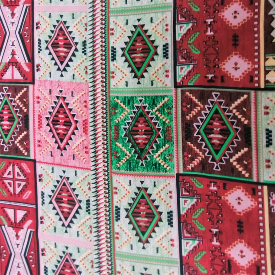 Ekat Bohemian Print On Korean Satin KSPS38
