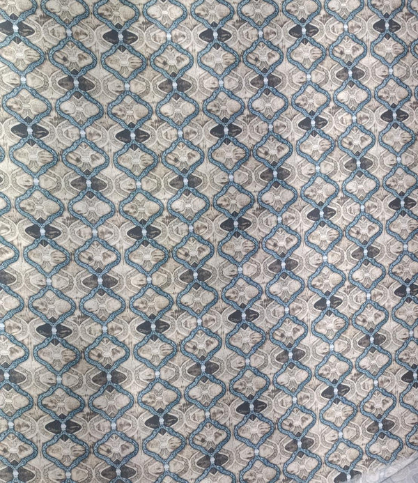 Ogee Silver Print On Royal Georgette RGPB86