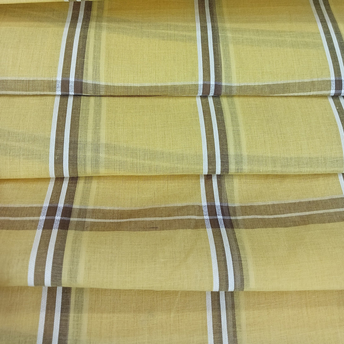 Cotton Yellow & Brown Check Y/D Fabric CCYD20