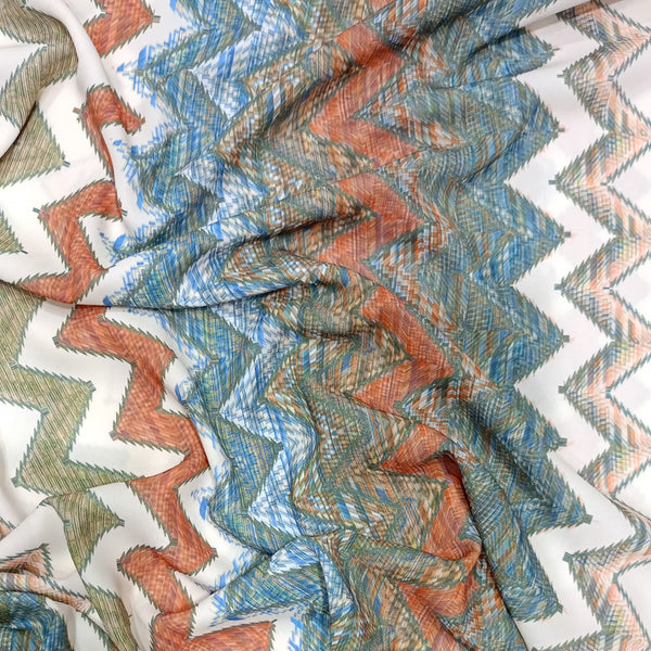 Zig Zag Lookprint On Royal Georgette (RGPB56)