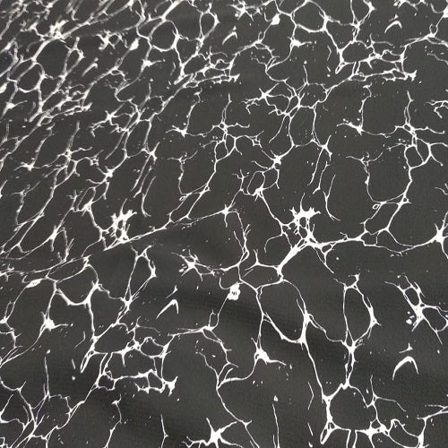 Black And White Marble Print On Snake Crepe SCPS20