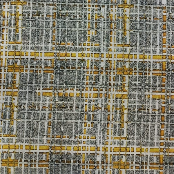 Yellow Check Print On Twill Satin (PA01C#4) TSPS54