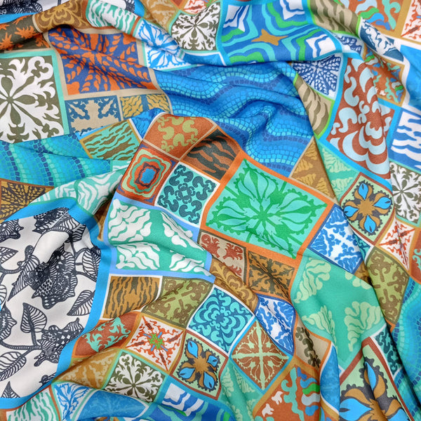 Geometric Wall Artwork Print On Royal Georgette RGPB18
