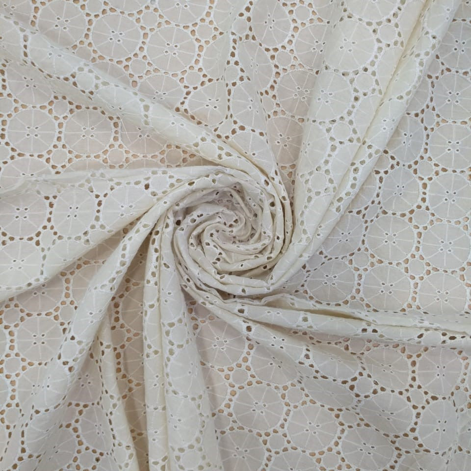White Cotton Schiffli Embroidery#52