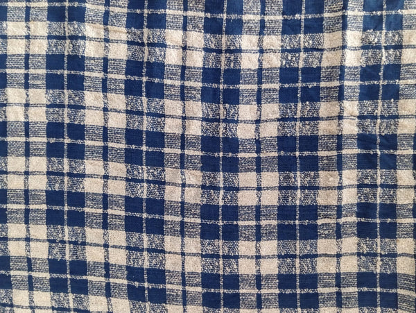 Blue & White Check Tweed Fabric OSCP03
