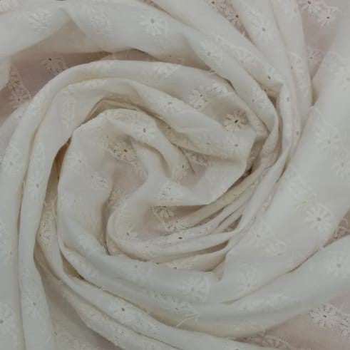 White Cotton Schiffli Embroidery#44