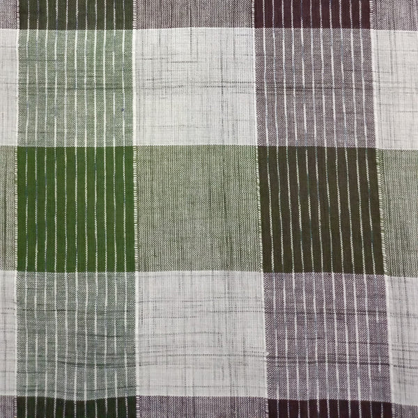 Cotton Wine & Green Check Y/D Fabric CCYD34