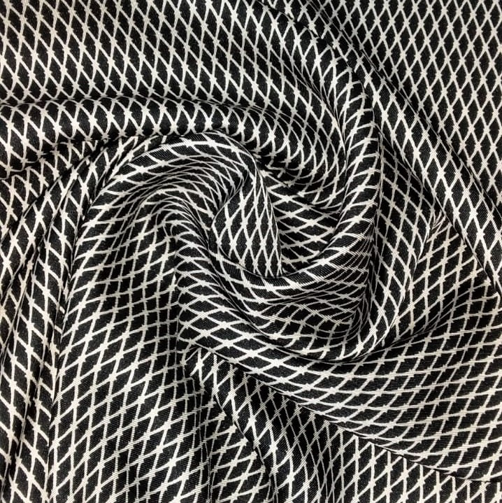Zebra Lattice Print On Twill Satin TSPS22