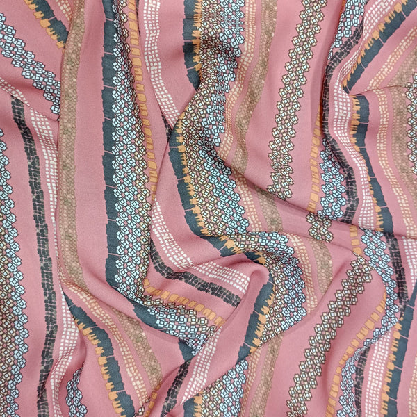 Stripes Print On Royal Georgette RGPB102