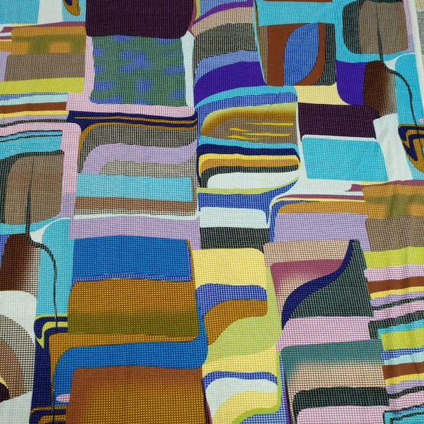 Abstract Box Print On Viscose Knitted VKPS06