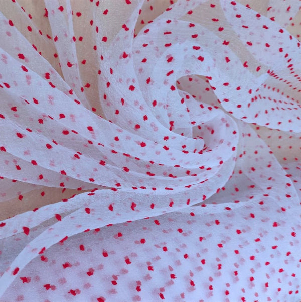 Madonna Organza (Two Tone)(Red on White 12)
