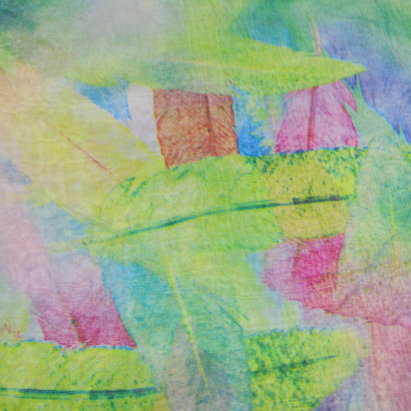 Leaf Print On Flat Chiffon FCPS146