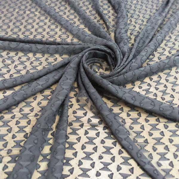 Clip Jacquard Dyed Fabric(Hourglass, Black)