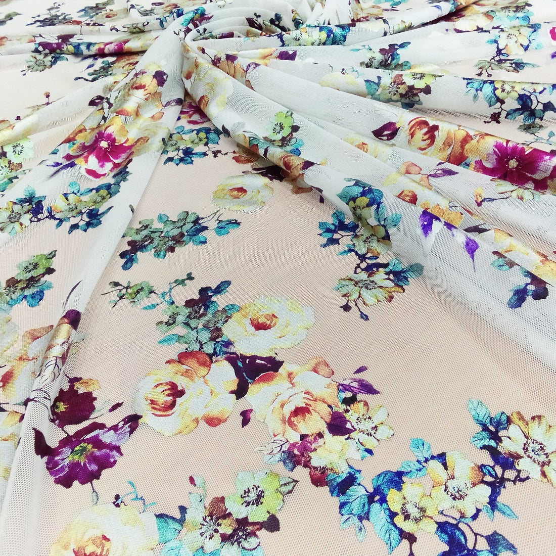 Floral Cloud Print on 3D Net 3DPS09