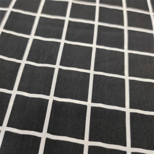 Black & White Checks Print On Sandwash Crepe SCPS04
