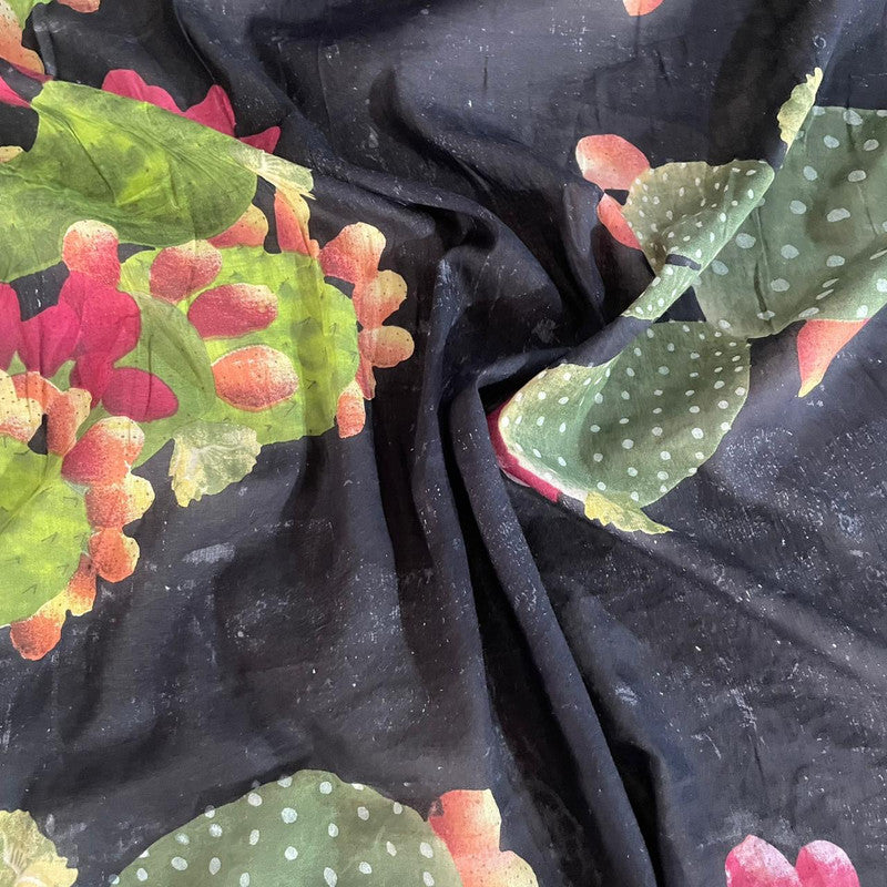 Chiffon Cactus Print Fabric OSCP507