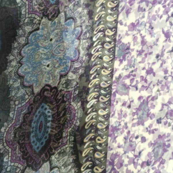 Kashmiri Art Print On Silk Chiffon-SCPS155