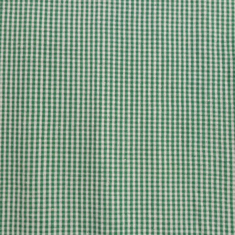 Cotton Green & White Check Y/D Fabric CCYD15