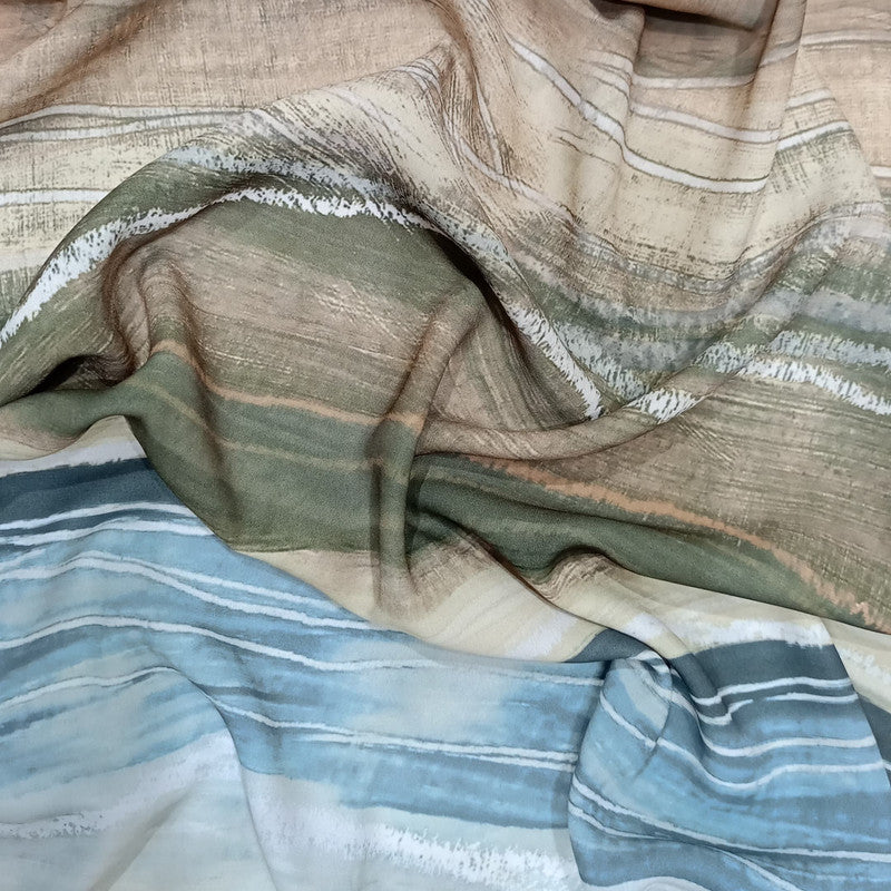 Rock Art Print On Royal Georgette RGPB78