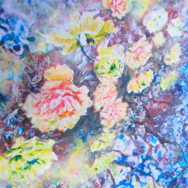 Rose Garden Print On Korean Satin-KSPS100