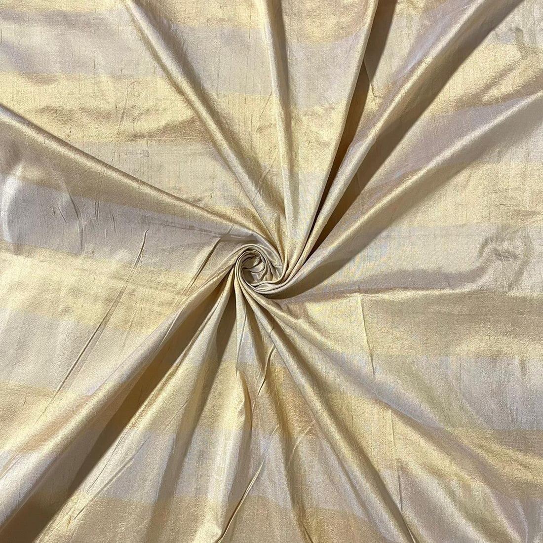 Raw Silk Dupion-Gold & Beige -Stripes