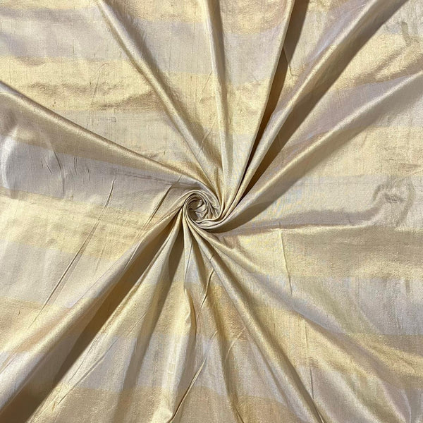 Raw Silk Dupion-Gold & Beige -Stripes