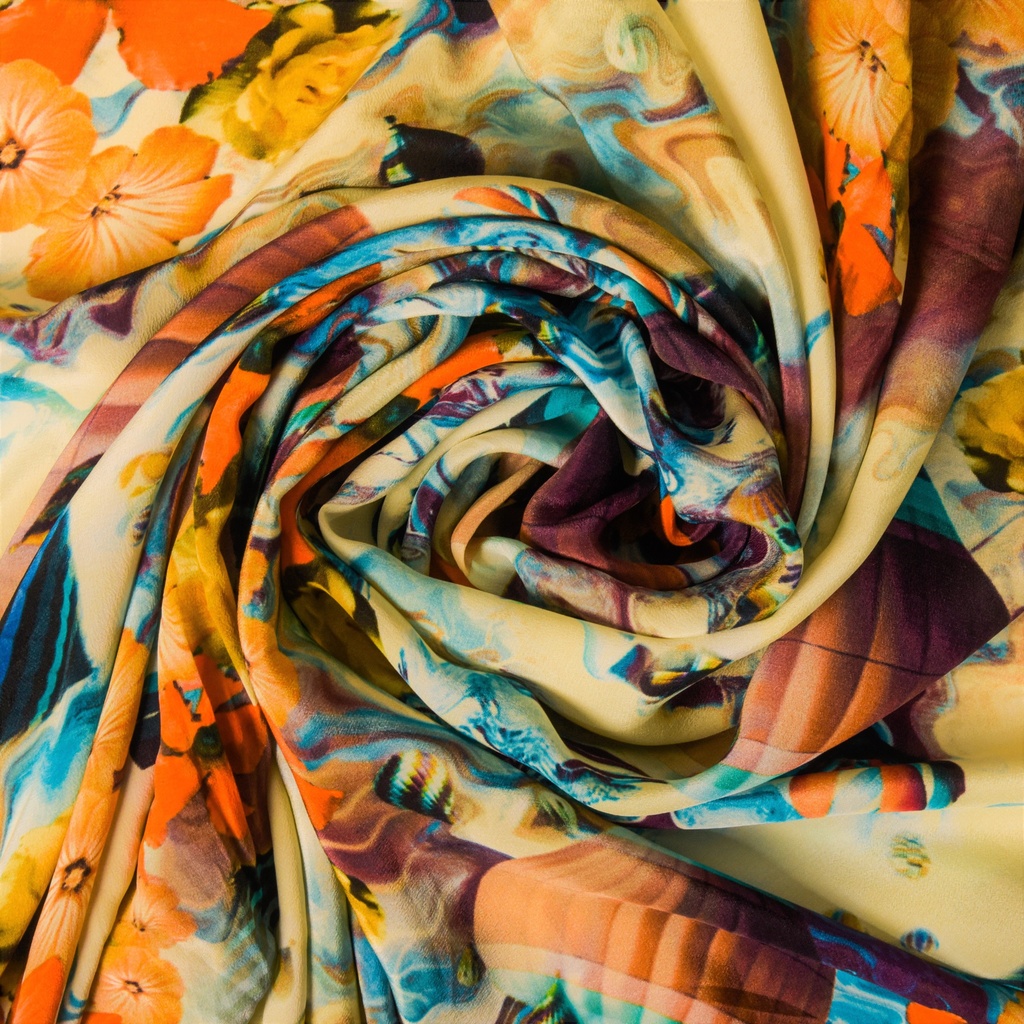 Print On Silk Crepe Fabric#05