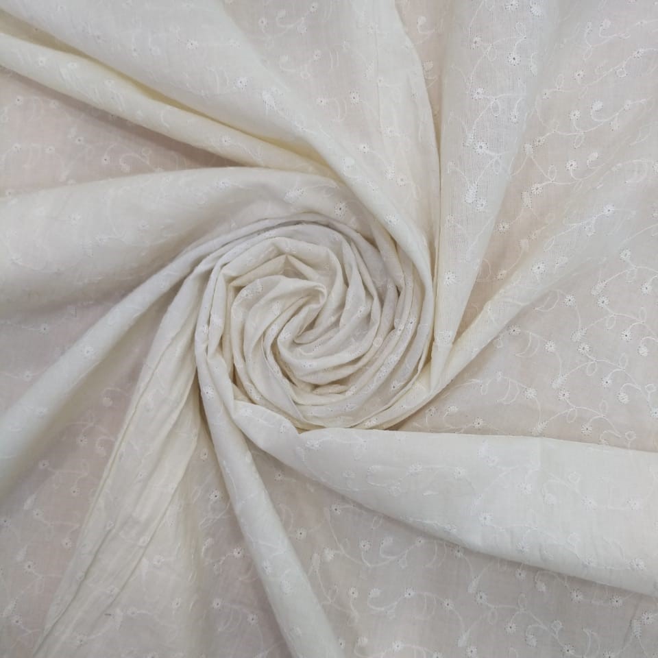 White Cotton Schiffli Embroidery#15