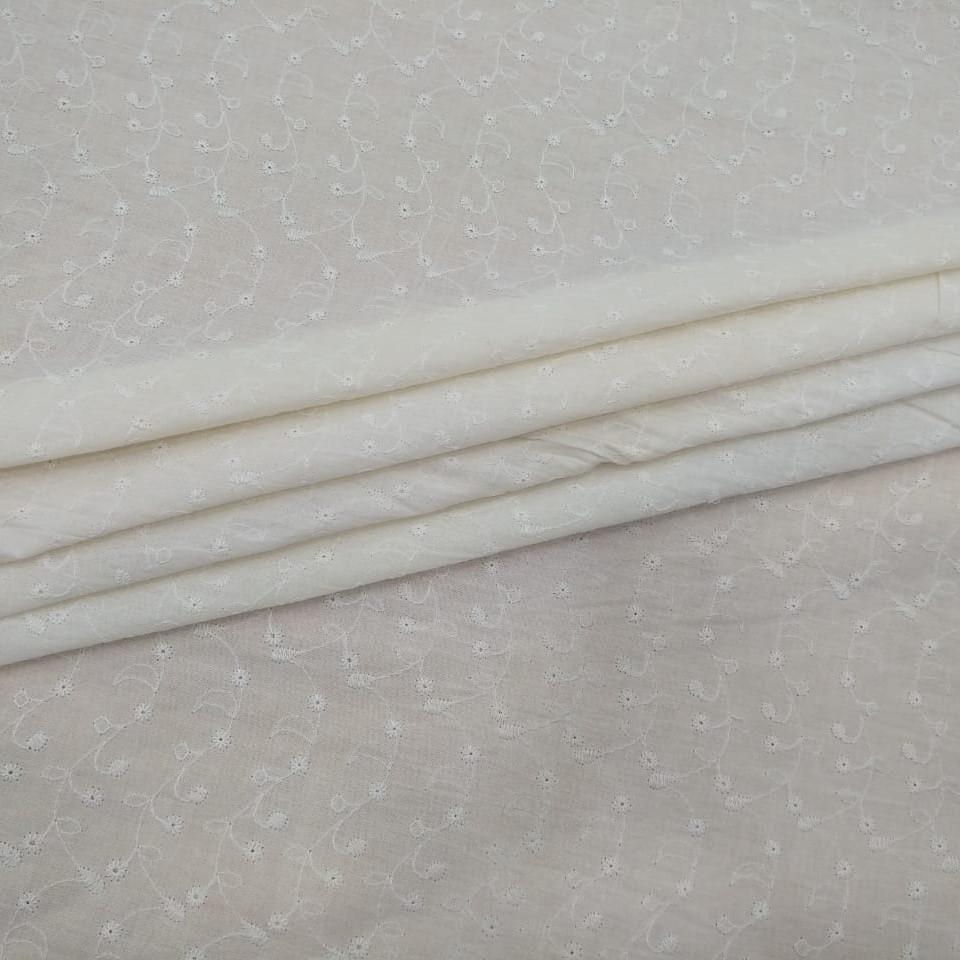 White Cotton Schiffli Embroidery#15