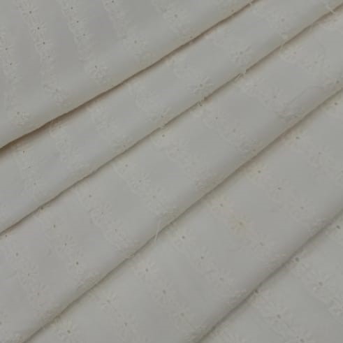 White Cotton Schiffli Embroidery#43