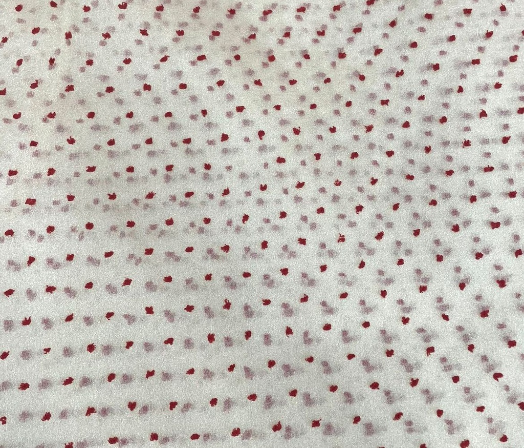 Madonna Organza Dyed Fabric (Two Tone)(Dark Red on Creams 14)