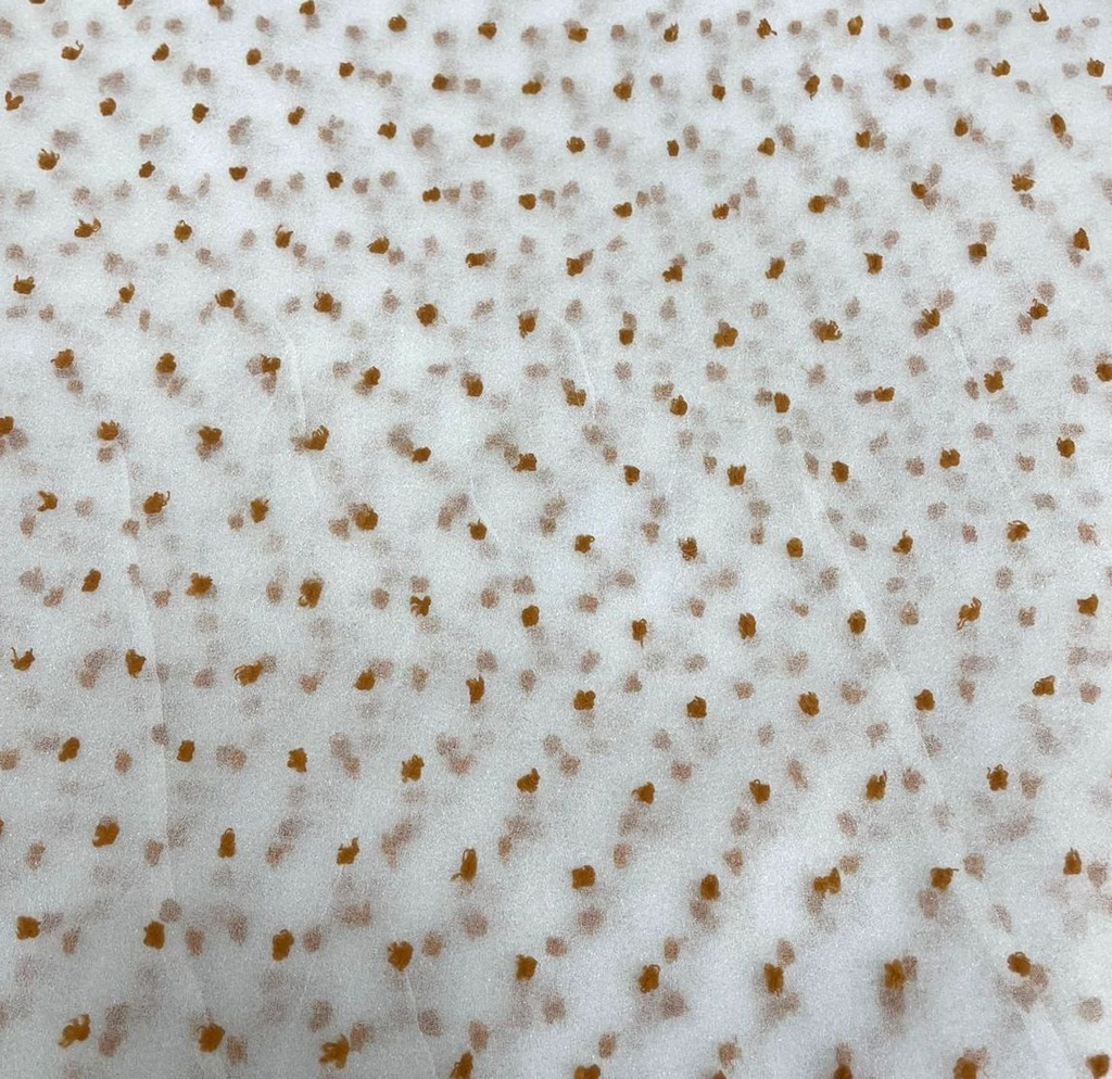 Madonna Organza Dyed Fabric (Two Tone)(Dusty Mustard on White 13)