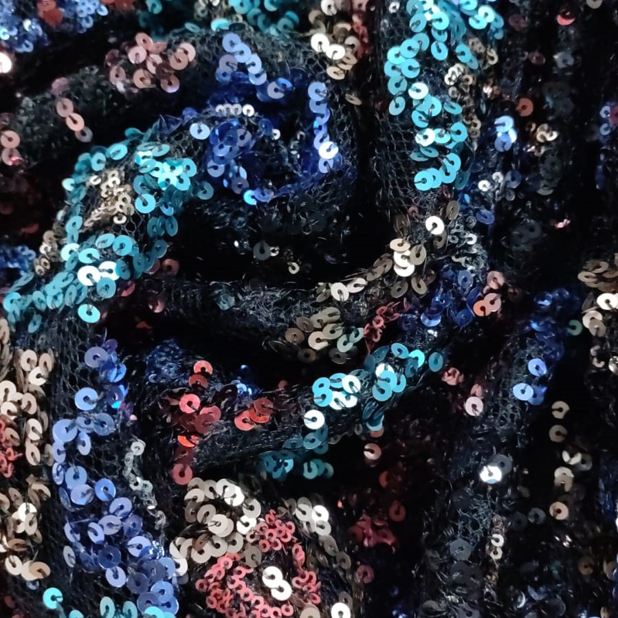 Embroidered Sequins (Diamond, Colour-Black)