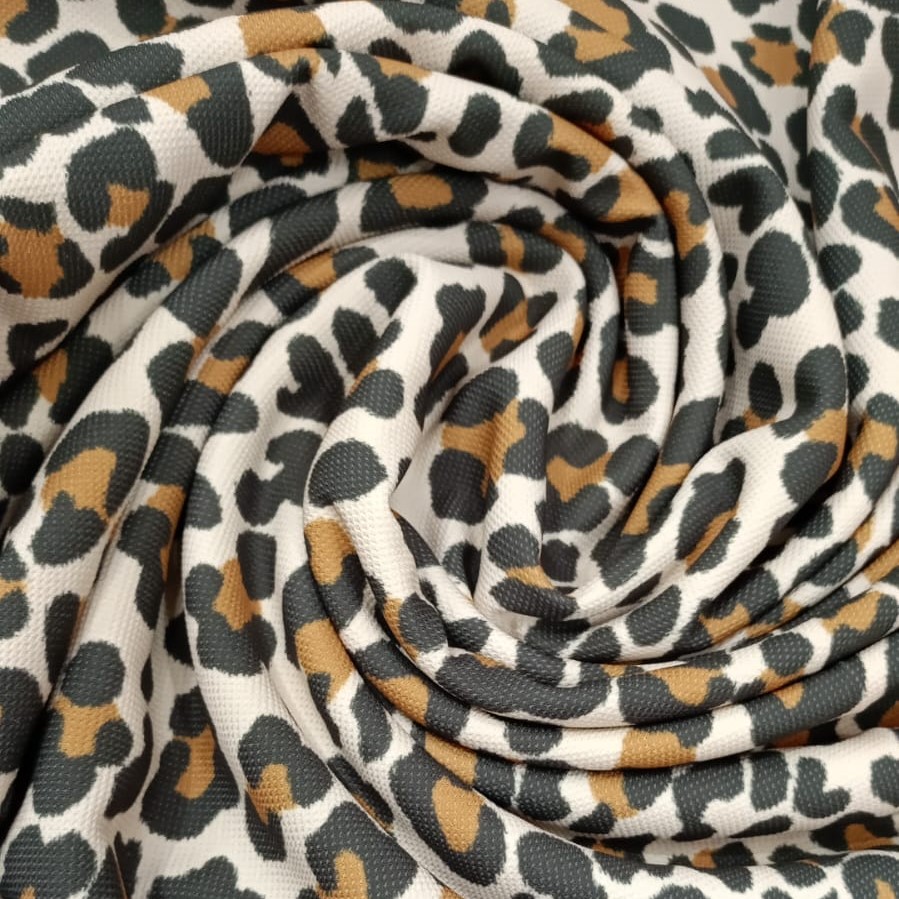 Yellow Leopard Skin Print On  Banana Crepe Airflow  SS22A-BCAP3