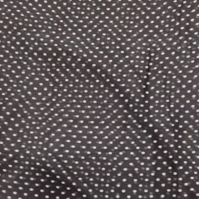 Black Base white Dots Print On  Satin Twill S23-STP01
