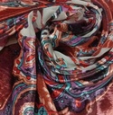 Brown Paisley Print On Velvet Braso